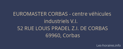EUROMASTER CORBAS - centre véhicules industriels V.I.