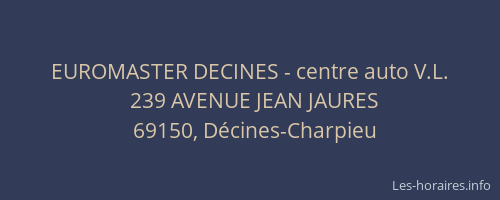 EUROMASTER DECINES - centre auto V.L.