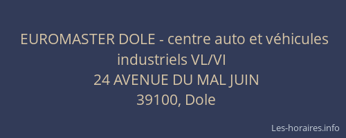 EUROMASTER DOLE - centre auto et v&eacute;hicules industriels VL/VI