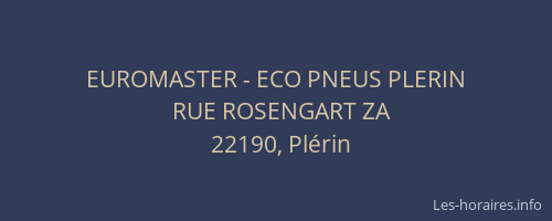 EUROMASTER - ECO PNEUS PLERIN