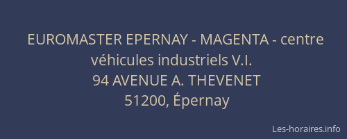 EUROMASTER EPERNAY - MAGENTA - centre véhicules industriels V.I.