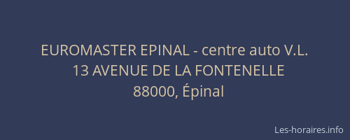 EUROMASTER EPINAL - centre auto V.L.