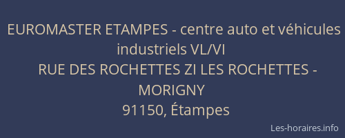 EUROMASTER ETAMPES - centre auto et véhicules industriels VL/VI