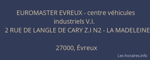 EUROMASTER EVREUX - centre véhicules industriels V.I.
