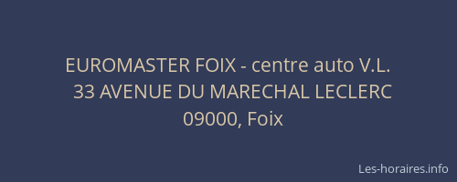 EUROMASTER FOIX - centre auto V.L.