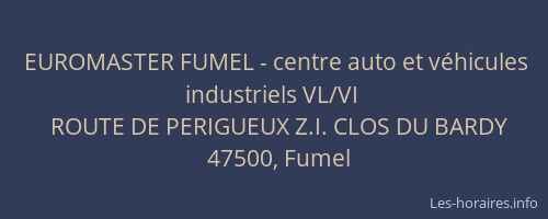 EUROMASTER FUMEL - centre auto et véhicules industriels VL/VI