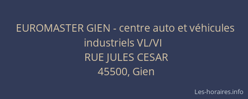 EUROMASTER GIEN - centre auto et véhicules industriels VL/VI