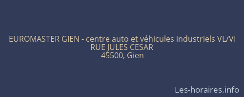 EUROMASTER GIEN - centre auto et véhicules industriels VL/VI