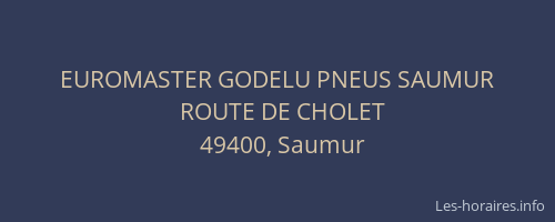 EUROMASTER GODELU PNEUS SAUMUR