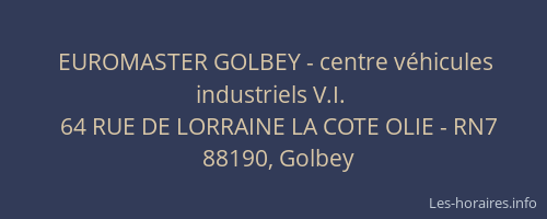 EUROMASTER GOLBEY - centre véhicules industriels V.I.