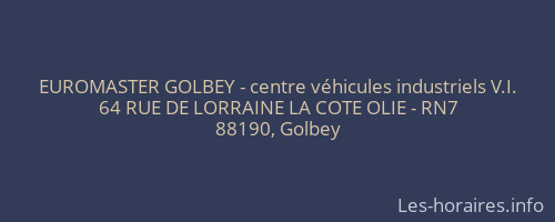 EUROMASTER GOLBEY - centre véhicules industriels V.I.