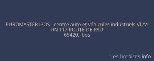 EUROMASTER IBOS - centre auto et véhicules industriels VL/VI