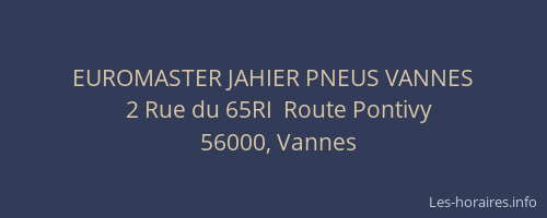 EUROMASTER JAHIER PNEUS VANNES