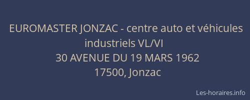 EUROMASTER JONZAC - centre auto et v&eacute;hicules industriels VL/VI