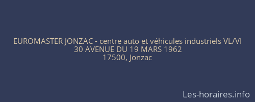 EUROMASTER JONZAC - centre auto et véhicules industriels VL/VI