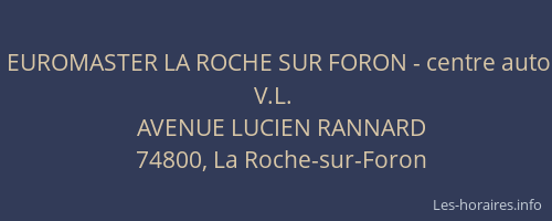 EUROMASTER LA ROCHE SUR FORON - centre auto V.L.
