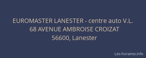 EUROMASTER LANESTER - centre auto V.L.