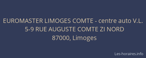 EUROMASTER LIMOGES COMTE - centre auto V.L.