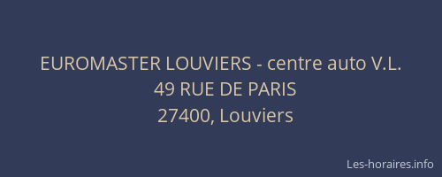 EUROMASTER LOUVIERS - centre auto V.L.
