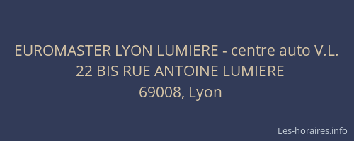 EUROMASTER LYON LUMIERE - centre auto V.L.