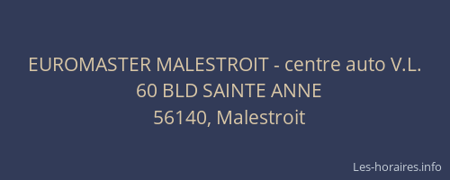 EUROMASTER MALESTROIT - centre auto V.L.