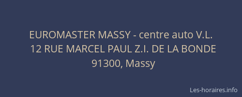 EUROMASTER MASSY - centre auto V.L.