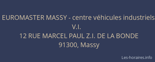 EUROMASTER MASSY - centre véhicules industriels V.I.