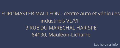 EUROMASTER MAULEON - centre auto et v&eacute;hicules industriels VL/VI