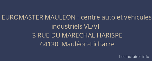 EUROMASTER MAULEON - centre auto et véhicules industriels VL/VI