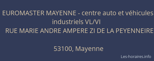 EUROMASTER MAYENNE - centre auto et véhicules industriels VL/VI