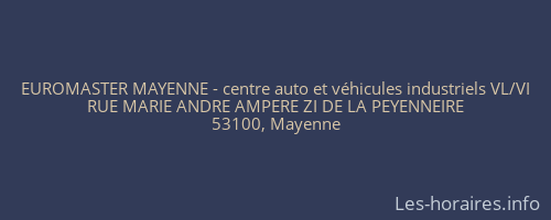 EUROMASTER MAYENNE - centre auto et véhicules industriels VL/VI