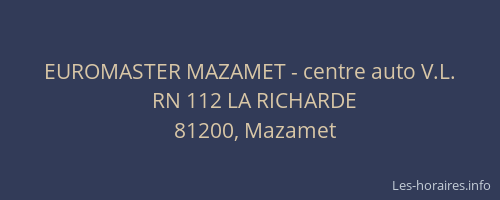 EUROMASTER MAZAMET - centre auto V.L.