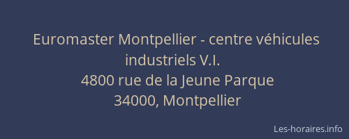 Euromaster Montpellier - centre véhicules industriels V.I.