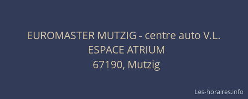 EUROMASTER MUTZIG - centre auto V.L.