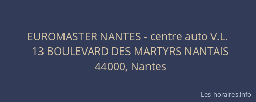 EUROMASTER NANTES - centre auto V.L.