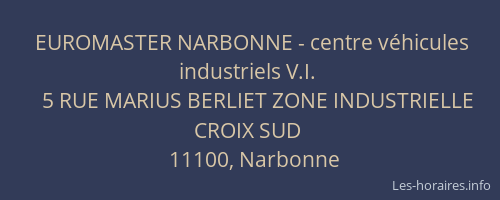 EUROMASTER NARBONNE - centre véhicules industriels V.I.