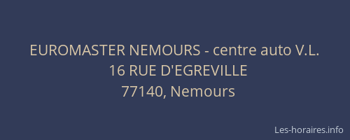 EUROMASTER NEMOURS - centre auto V.L.