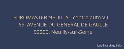 EUROMASTER NEUILLY - centre auto V.L.