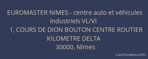 EUROMASTER NIMES - centre auto et véhicules industriels VL/VI