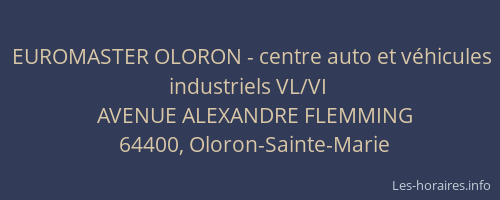 EUROMASTER OLORON - centre auto et v&eacute;hicules industriels VL/VI
