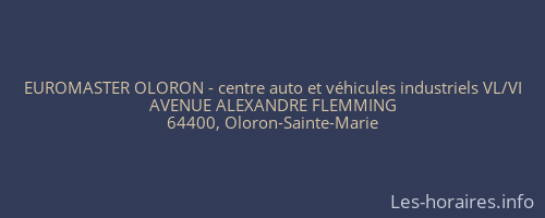 EUROMASTER OLORON - centre auto et véhicules industriels VL/VI