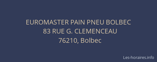 EUROMASTER PAIN PNEU BOLBEC