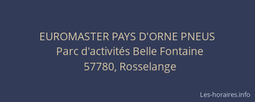 EUROMASTER PAYS D'ORNE PNEUS