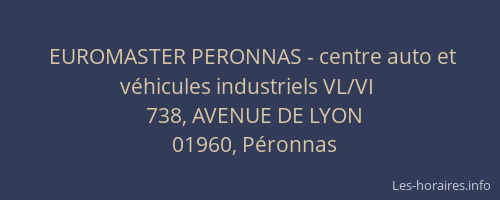 EUROMASTER PERONNAS - centre auto et véhicules industriels VL/VI