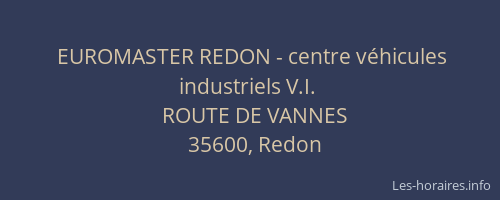 EUROMASTER REDON - centre véhicules industriels V.I.