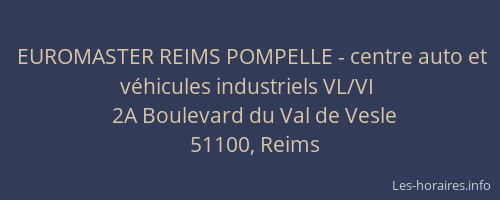 EUROMASTER REIMS POMPELLE - centre auto et véhicules industriels VL/VI