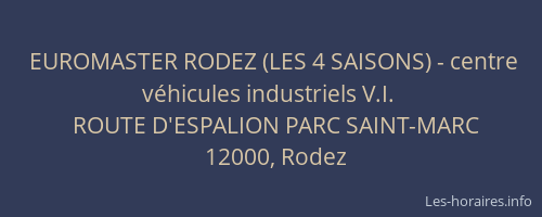 EUROMASTER RODEZ (LES 4 SAISONS) - centre véhicules industriels V.I.
