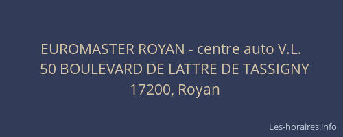 EUROMASTER ROYAN - centre auto V.L.