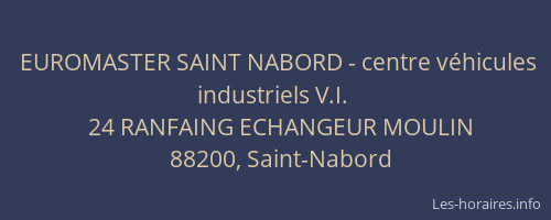 EUROMASTER SAINT NABORD - centre véhicules industriels V.I.
