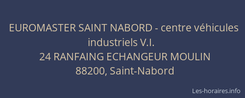 EUROMASTER SAINT NABORD - centre v&eacute;hicules industriels V.I.